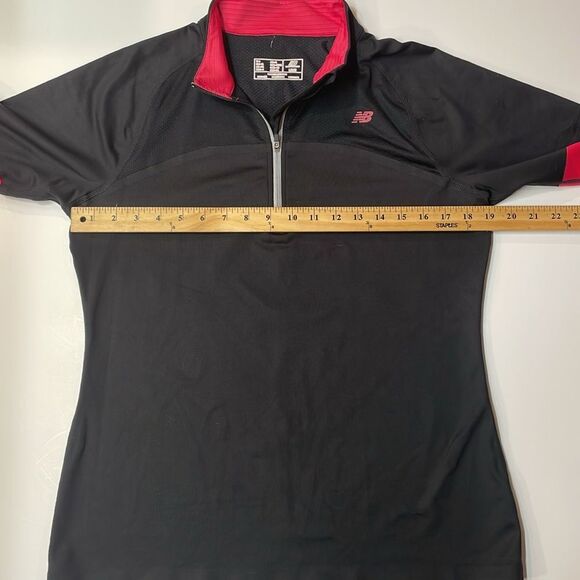 New Balance Black & Pink Quarter Zip Long Sleeve Athletic Pullover Sz XL - Picture 4 of 5
